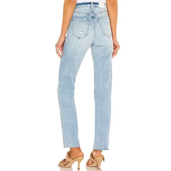 Pistola Cassie Super High Waist Straight Leg Jeans By My Side Light Wash Sz 26 - Picture 5 of 16